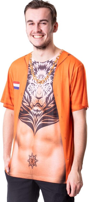 Folat Verkleedshirt Oranje Leeuw Heren Polyester Maat Xl/xxl