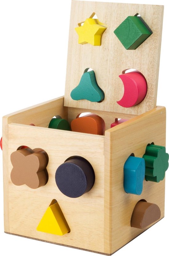bol.com | Houten vormenstoof kubus - Multi kleuren - Houten speelgoed vanaf 1  jaar
