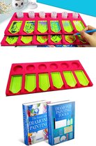 Crafterman - Diamond painting schud bakjes organisator - 1 laags - schuim - Met 6 schud bakjes, 6 potjes, labels en 2 ebooks