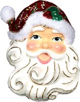 Happy Santa - Vrolijk Kerstman Gezicht - muurdecoratie masker 33 cm