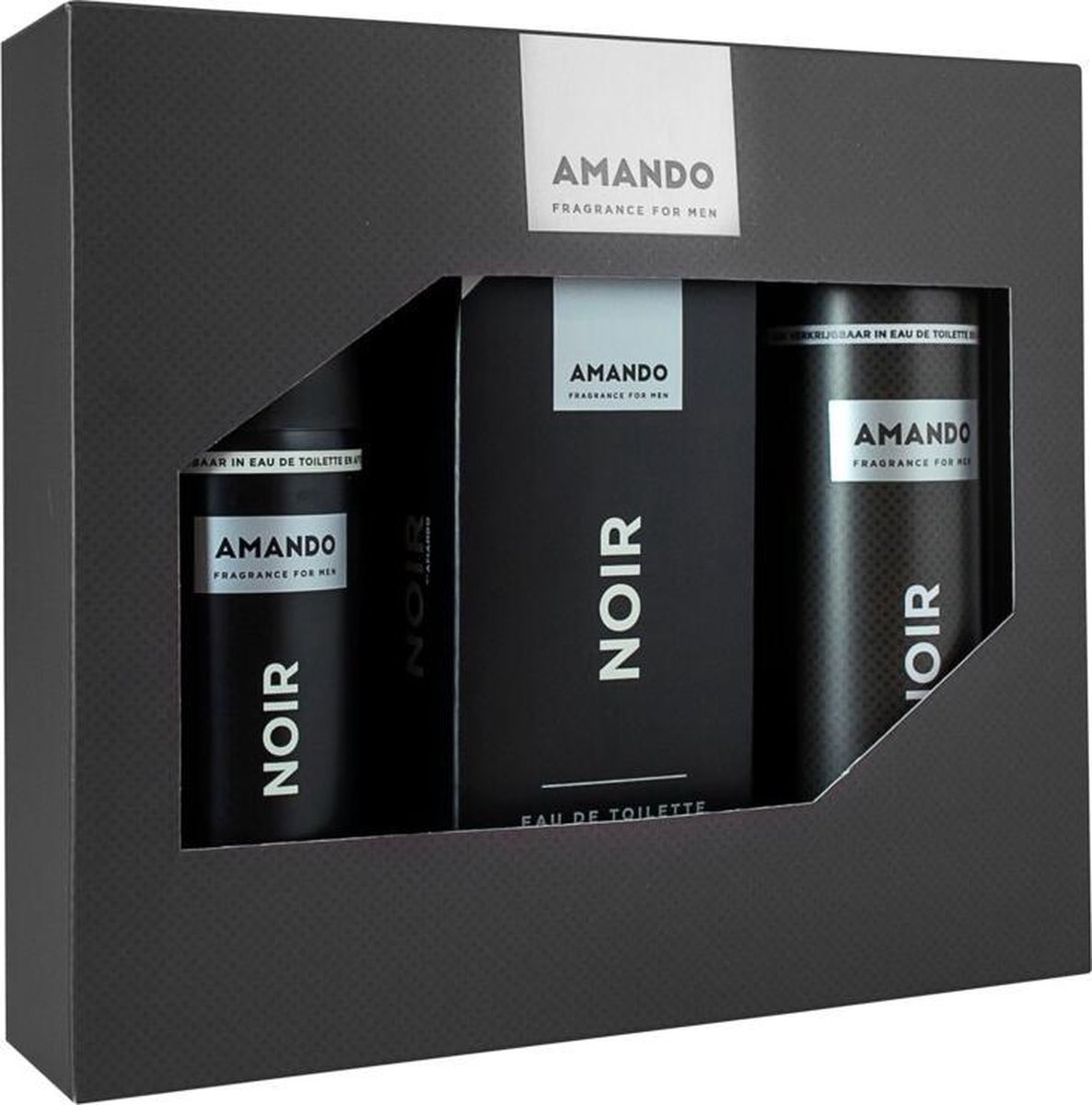 Amando Noir Geschenkset 3 delig - EDT 50 ml / Deodorant Spray / Douche Foam - Amando