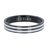 iXXXi Jewelry Vulring 4mm Double Line White Zwart - maat 20