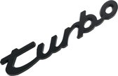 TURBO, Zwart metalen embleem - badge voor op de auto