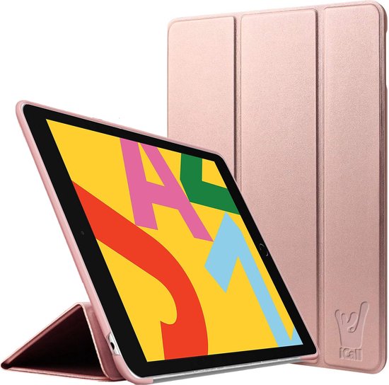 Roze tablet, staand in een roze tablethoes met de titel 'Jazz Spirit' op het scherm.