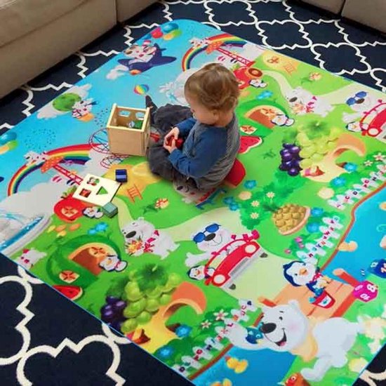 Uiterlijk tobben Uiterlijk Grote XL Speelmat / speel kleed Vloerkleed baby kinderen Speeltapijt -  Groot Baby &... | bol.com