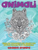 Libro da colorare per adulti per matite colorate e pennarelli - Grande stampa - Animali