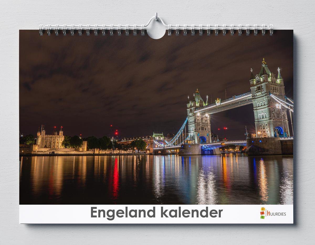 Engeland verjaardagskalender 35x24 cm | Wandkalender | Kalender | Verjaardagskalender Volwassenen