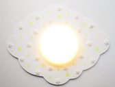 Funnylight kinderlamp X LED wolk wit - plafonniere met witte en zacht gele glow in the dark sterren