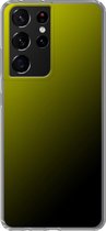 Samsung Galaxy S21 Ultra - Smart cover - Geel Zwart - Transparante zijkanten
