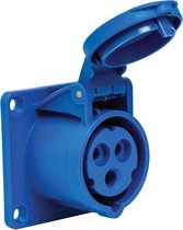 Mete - CEE female 3 polig 6H 16A IP44 inbouw recht wcd 220-240VAC