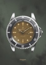 Poster vintage Rolex Submariner referentie 5513 op groene achtergrond / poster op A3 formaat