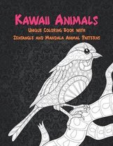 Kawaii Animals - Unique Coloring Book with Zentangle and Mandala Animal Patterns