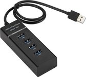 Premium USB 3.0 hub - 4 poorten -  Extra snelle USB hub - USB 2.0 & USB 3.0 - Zwart