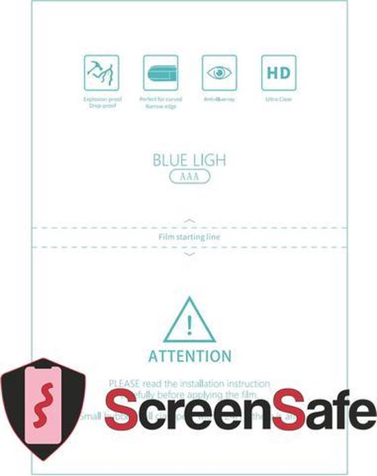 ScreenSafe High Definition Hydrogel screenprotector Oppo A72 Slagvast / Anti-Blue (AAA)