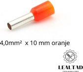 Adereindhuls 4,0 mm² x 10 mm oranje 100 stuks | Ferrule | Draadhuls | Adereindhulzen | Eindverbinder