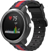 Siliconen Smartwatch bandje - Geschikt voor  Garmin Vivoactive 3 Special Edition band - zwart/rood - Horlogeband / Polsband / Armband