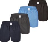 MG-1 Wijde Geweven Boxershorts Heren 4-Pack Effen - Maat L