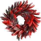 Veren Krans rood - Decoratieve krans - Lente krans - DIAMETER 15CM