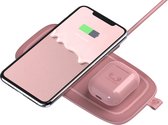 Fresh 'n Rebel - Double Qi Wireless Charging Pad + 30W Power adapter + 1,5m USB-C kabel - Base Duo - Dusty Pink