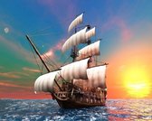 Schilderen op nummer op frame 40x30cm: zeilschip