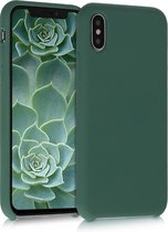 kwmobile telefoonhoesje voor Apple iPhone X - Hoesje met siliconen coating - Smartphone case in mosgroen