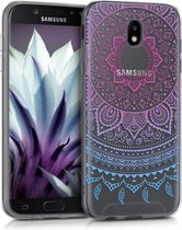 kwmobile telefoonhoesje voor Samsung Galaxy J5 (2017) DUOS - Hoesje voor smartphone in blauw / roze / transparant - Indian Sun design