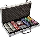 Miadomodo Pokerset - Pokerkoffer met Poker Fiches - Poker - Pokerset 300 Chips - Zilver