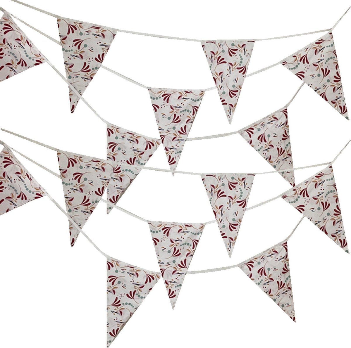 BINK Bedding Stoffen Slinger - Vlaggenlijn Stef model L (5 mtr, 9 vlaggetjes) - slinger van stof - katoen - feest - decoratie - party - kinderkamer decoratie - vlaggenlijn van stof - handgemaakt & duurzaam