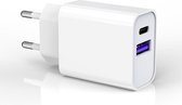 Dual adapter USB A & USB C aansluiting - Geschikt voor Samsung & Apple iPhone (7, 8, X, XR, XS, 11, 12, 13)