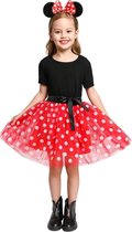 Minnie Mouse, diadeem, jurkje, rood/zwart, feestjurk (mt 98/104)