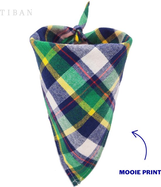 Bandana hond | Hondenhalsdoek ruit groen | Hondensjaal | Hondenkleding | Hondenhalsband