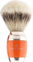 Luxe Zilverentip Origineel Haar Scheerkwasdt met Oranje Metaal Handvat Beste voor Heren Scheren (Shaving Brush)