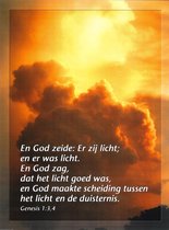 Christelijke poster 20x30 cm - Genesis 1:3,4