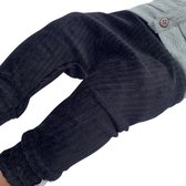Pantalon unisexe tinymoon Rib – modèle drop entrejambe – Zwart – Taille 74/80