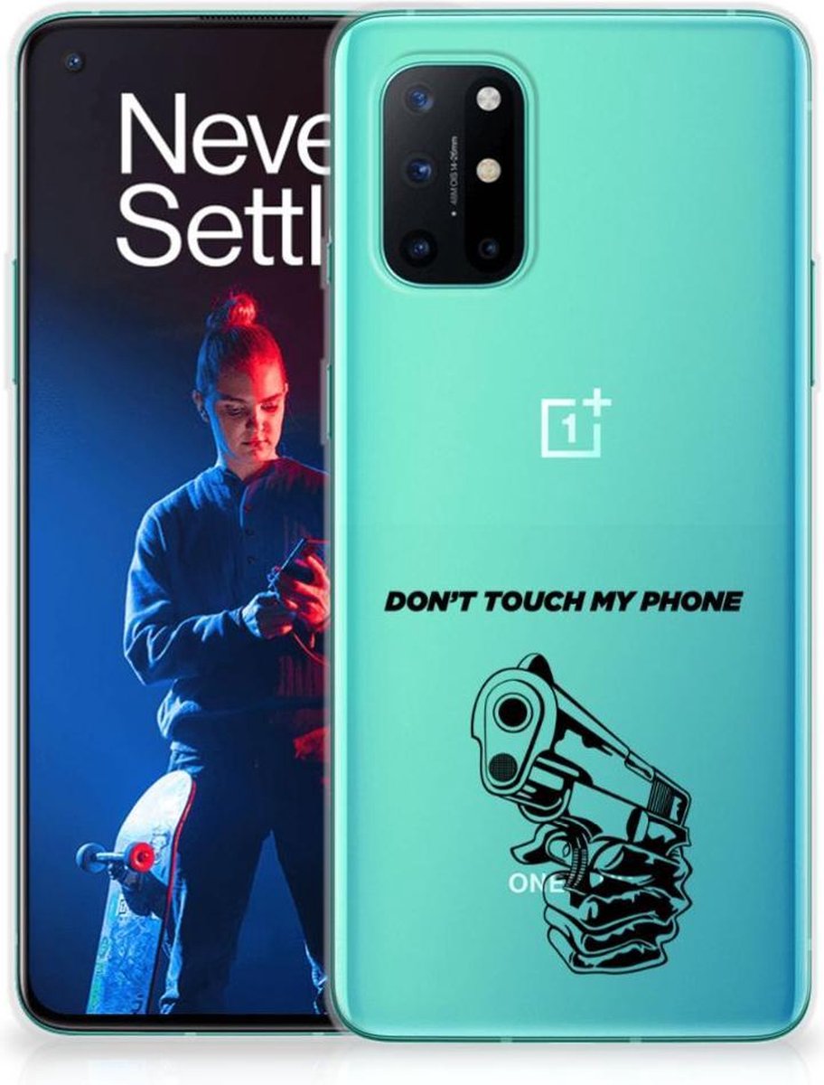OnePlus 8T Silicone-hoesje Gun Don't Touch My Phone