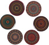 Onderzetters voor glazen - Tafelaccessoires -  Onderzetters - Kurk - Coasters - Set van 6 - Mandala design  - Cadeau