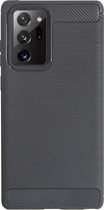 BMAX Carbon soft case hoesje geschikt voor Samsung Galaxy Note 20 Ultra / Soft cover / Telefoonhoesje / Beschermhoesje / Telefoonbescherming - Grijs