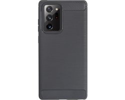 BMAX Carbon soft case hoesje geschikt voor Samsung Galaxy Note 20 Ultra / Soft cover / Telefoonhoesje / Beschermhoesje / Telefoonbescherming - Grijs