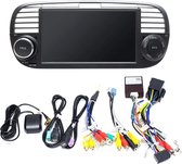 GRATIS CAMERA!  Fiat 500 2007-2015 Android 10 navigatie CarPlay 2+32GB Bluetooth USB WiFi ZWART