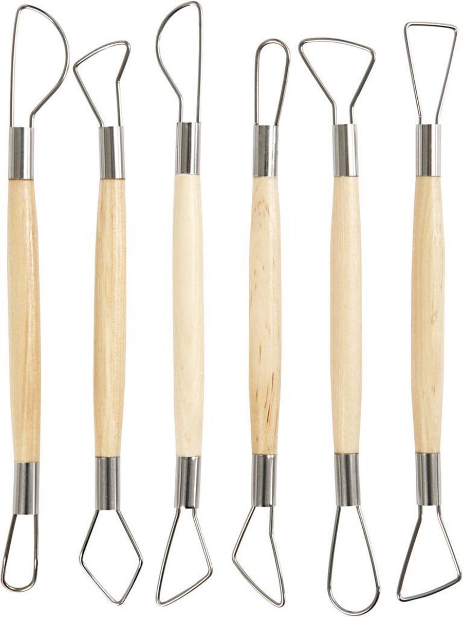 Boetseer mirettes voor boetseerklei 6 stuks/22cm