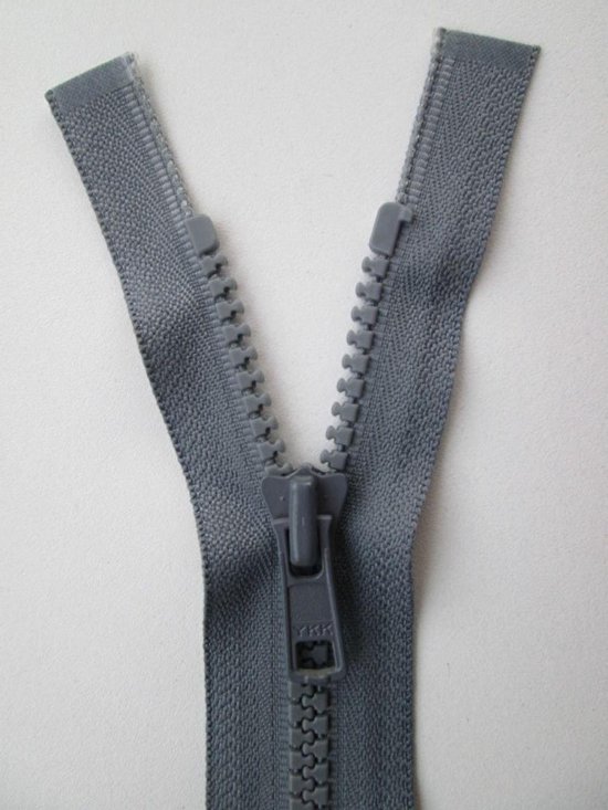 YKK bloktand, 6mm, donker grijs, 70 cm, per stuk.