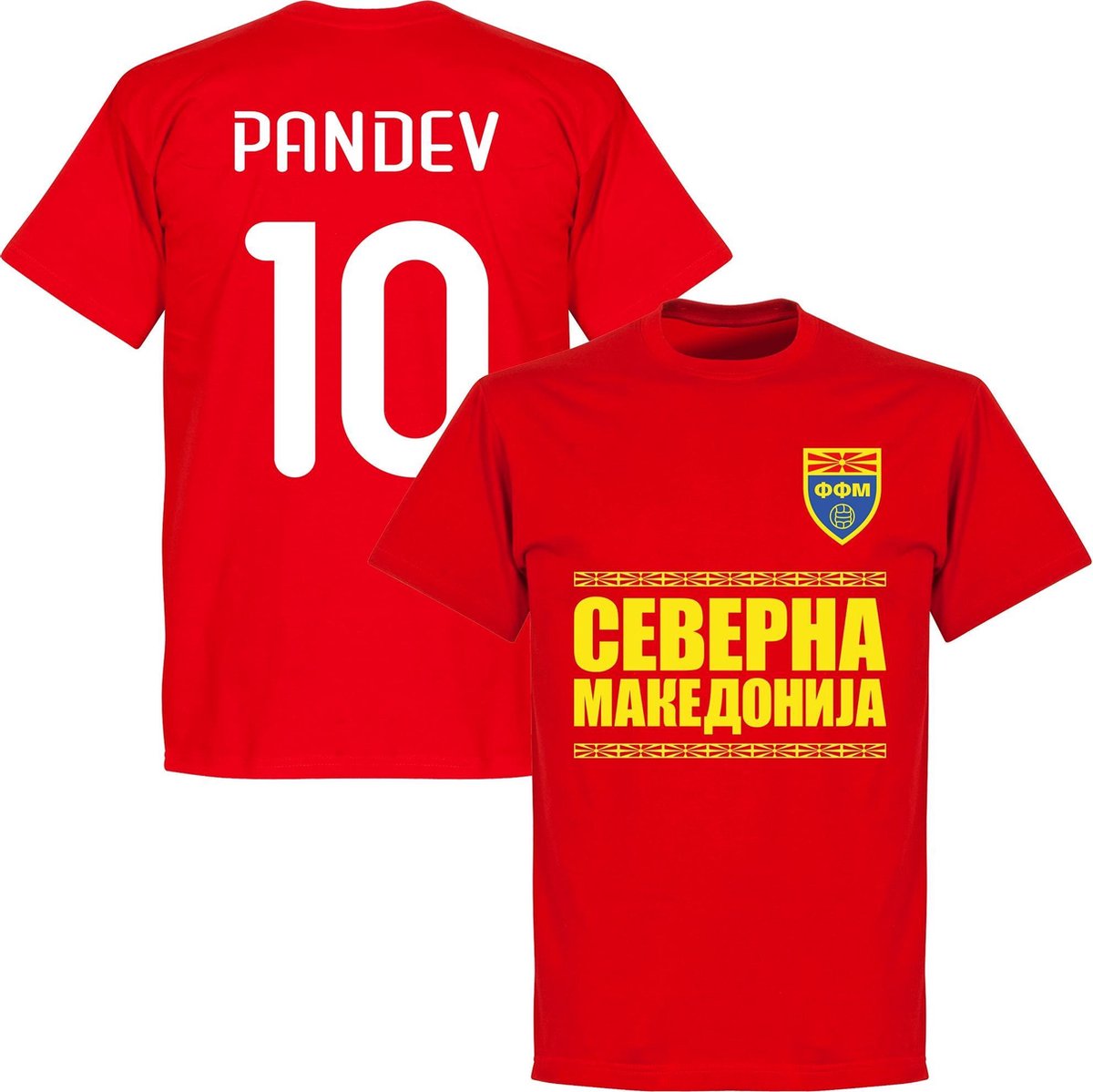 Noord Macedonië Pandev Team T-Shirt - Rood - XL