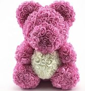 Roosbeer| Rosebear |Teddy Beer - Rozen | Roos | Bloemen | Verjaardagscadeau | Huwelijk | Moederdag | Liefde | Roze | 40 CM | Valentijnscadeau |