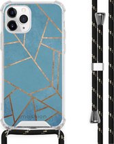 iMoshion Design hoesje met koord voor de iPhone 11 Pro - Grafisch Koper - Blauw / Goud