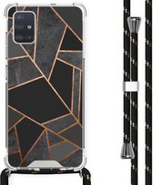 iMoshion Design hoesje met koord voor de Samsung Galaxy A51 - Grafisch Koper - Zwart / Goud