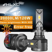 H7 LED lamp (set 2 stuks) | CANbus EMC CHip 20000 Lumen 6500k Ultra-bright Helder Wit 120 Watt Motor / Auto / Scooter / Dimlicht / Grootlicht / Koplampen