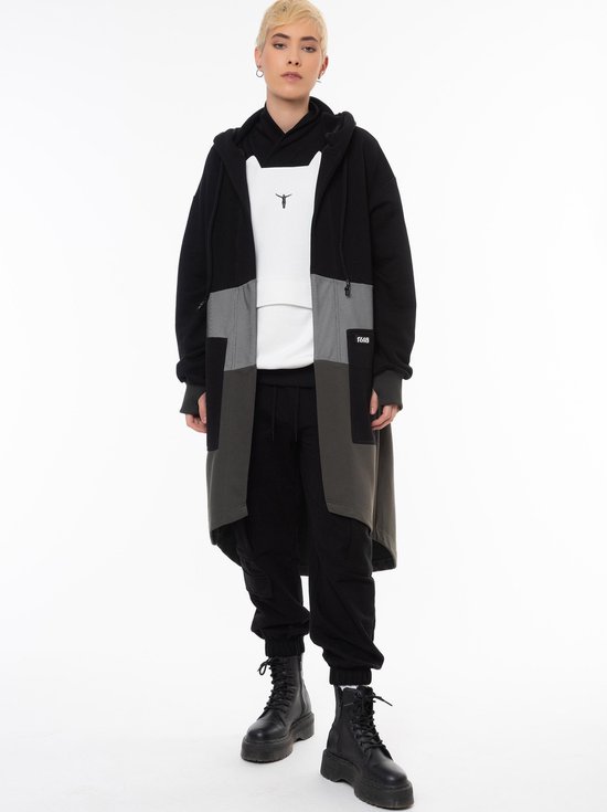 1,618 Jedi Hooded Open Front Sweater Jacket with Pockets