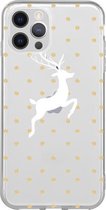 Hoesjes Atelier Kerst Collectie Transparant Witte Rendier voor IPhone 12Pro Max