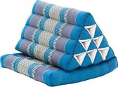 Driehoekskussen – Moon Kwan Kussen - Thais Kussen – Vloerkussen – Thais matras – 1 fold standaard -Driehoekskussen Thai – Blauw/grijs