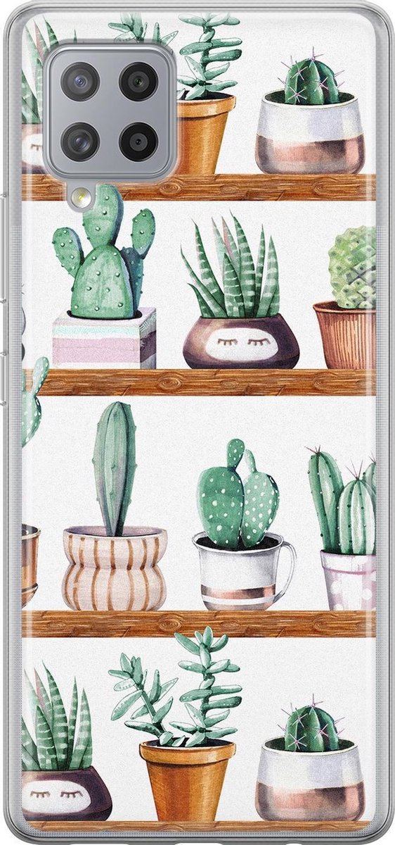 Samsung Galaxy A42 hoesje siliconen - Cactus - Soft Case Telefoonhoesje - Planten - Groen